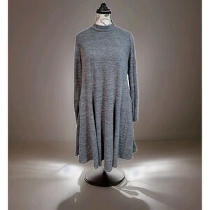 Torrid Super Soft Women's Hacci Mock Neck Dress Fit & Flare Gray Heather 00 M
